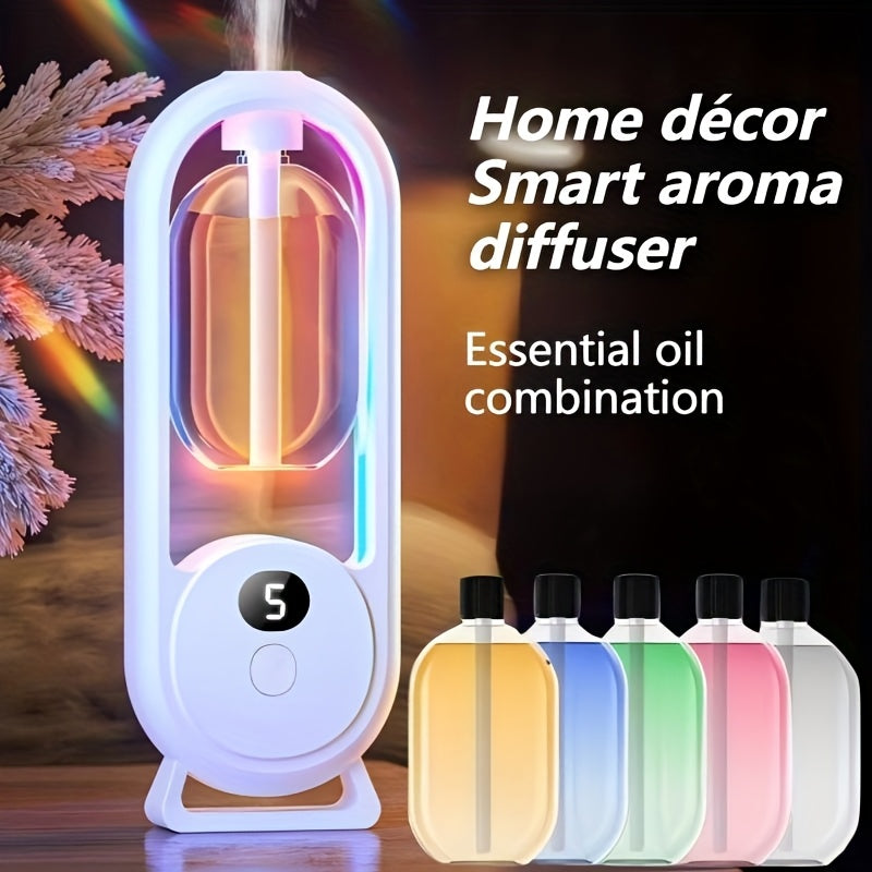Essential Oil Diffuser Aromatherapy Humidifier with 7 Color LED Light – USB Powered Quiet Mini Aroma Diffuser for Bedroom, Office, Yoga & Home with Timer, Multiple Scents | Hilton Gardenia Ocean Jasmine