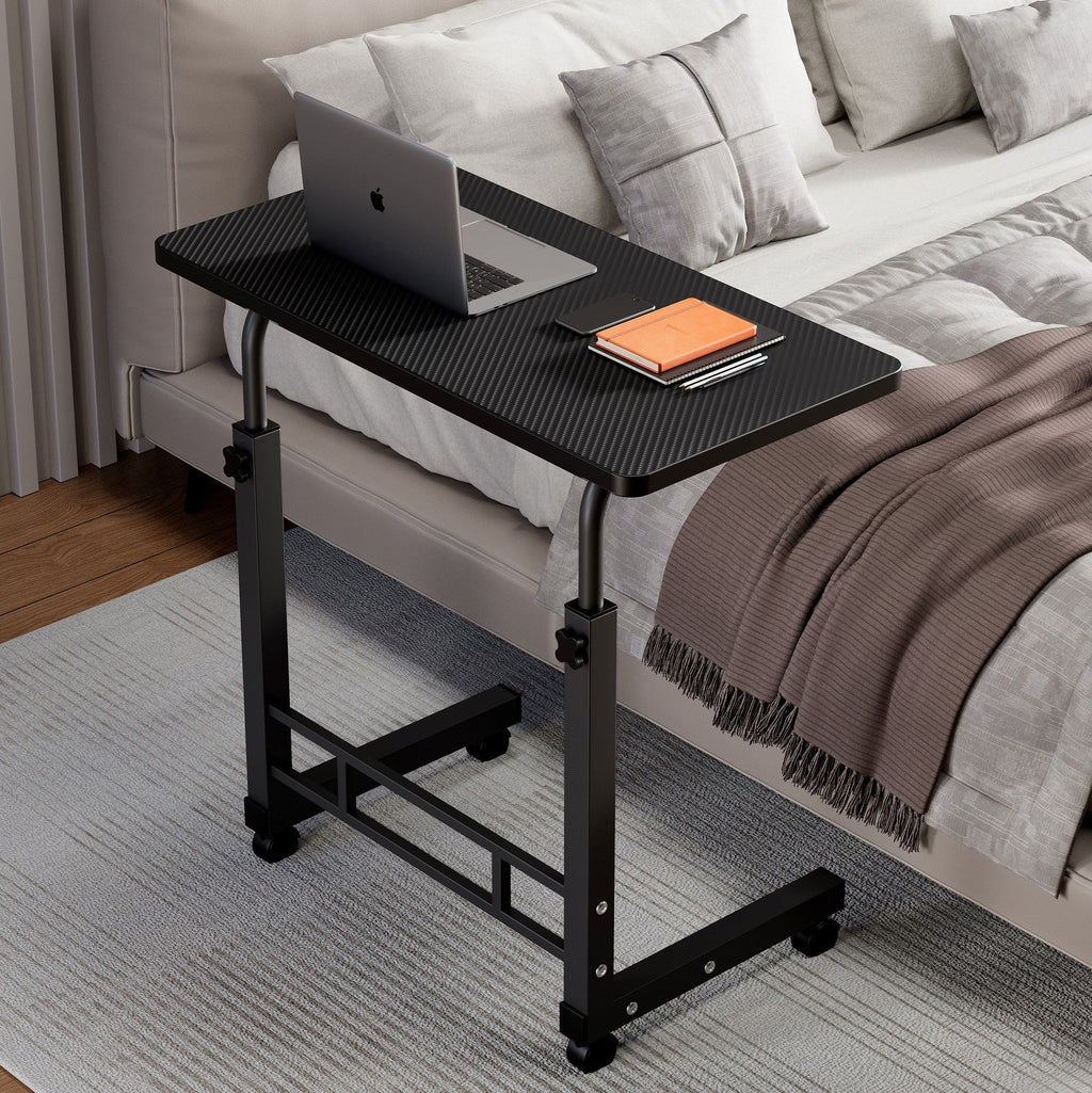 Mobile Lift Table Adjustable Height Rolling Laptop Desk with Wheels Bedside Sofa Side Table for Bedroom Home Office Dorm