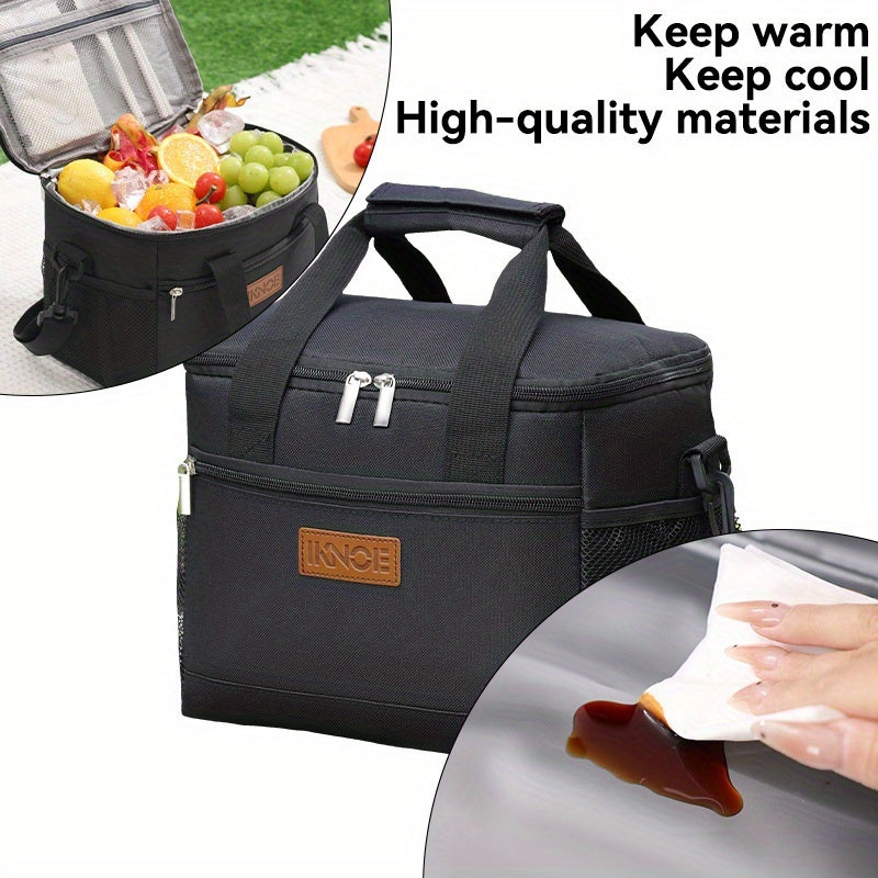 Insulated Lunch Bag Foldable Portable Thermal Bento Box Tote Leakproof Aluminum Foil Lining Keeps Food Cold Fresh for Work Travel Picnic School