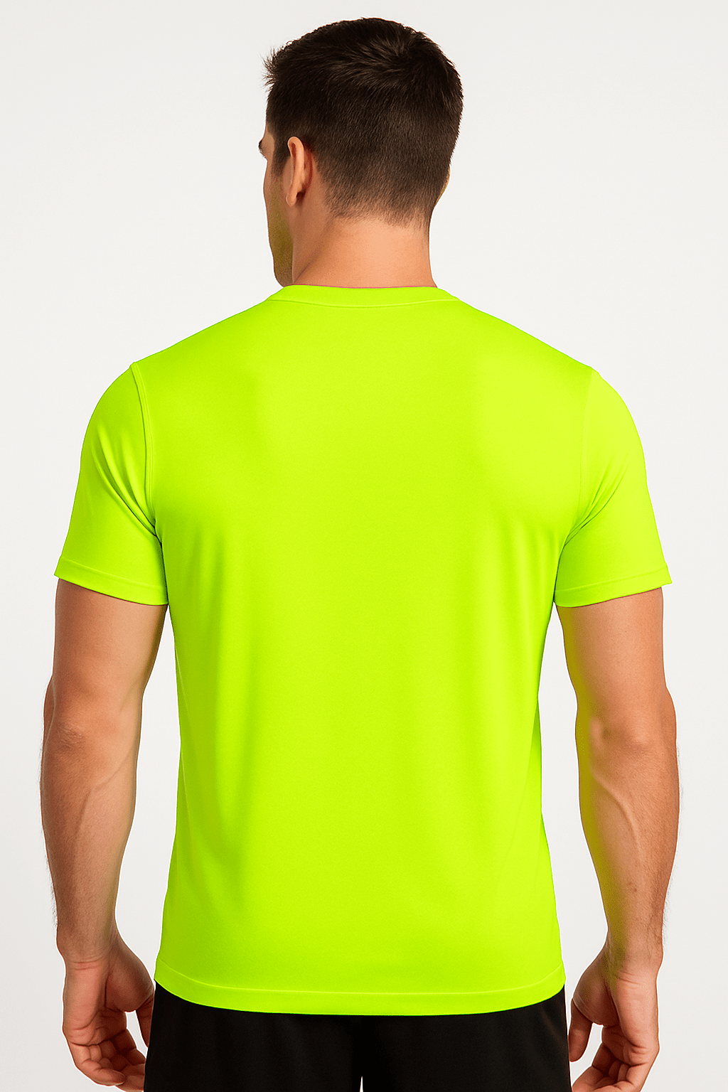 Men's UPF 50+ Safety Work Shirts 5 Pack Quick Dry Breathable Performance Tees – Fluorescent Yellow High Visibility for Outdoor Construction Landscaping Jobs, S-XXXL, Gift for Dad