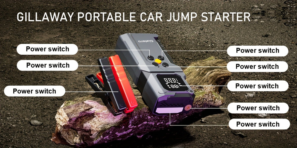 10000A Jump Starter with Air Compressor 160 PSI, Portable Car Battery Booster Pack for Gas & Diesel Engines, USB-C QC 3.0 Fast Charge, LED Flashlight, Digital Display – Giatero Q27