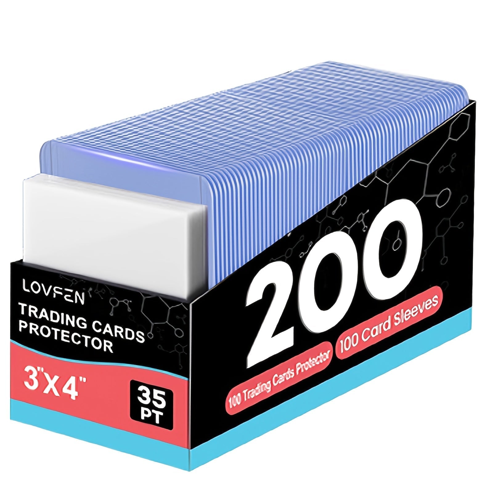 Trading Card Top Loaders 200 Count Hard Plastic 3x4 Inch Card Holders with Sleeves for Baseball Football Basketball Sports Cards TCG Pokemon Collector Gift