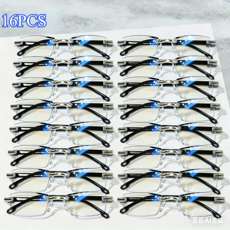 16-Pair HD Reading Glasses Bulk Set – Anti Eye Strain Business Style Readers for Men and Women Multiple Strengths +1.00 to +4.00 Lightweight Comfortable Gift