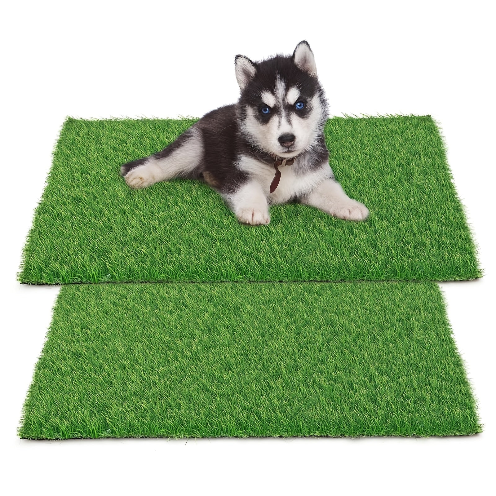 2-Pack Washable Dog Potty Training Mat Reusable Artificial Grass Pad Odor Control for Puppies Adult Dogs Indoor Outdoor Balcony Patio Housebreaking Travel Pet Waste Solution