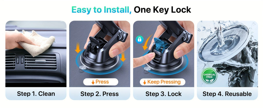 3-in-1 Car Phone Holder Suction Cup & Air Vent Mount | 360° Rotation, 6.5"-8.5" Telescopic Arm, 60LB Nano-Gel Suction, Scratch-Proof – Universal Fit for iPhone, Samsung, Google & All 4"-7.2" Phones