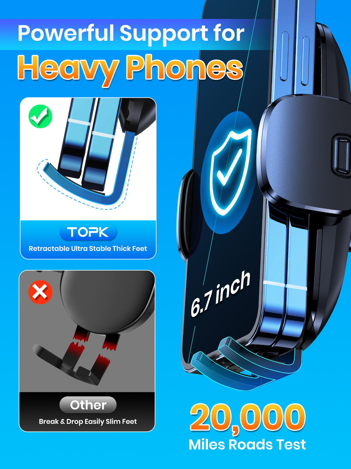 Car Air Vent Phone Mount Universal Hands-Free Holder Adjustable Clamp Cradle Fits All Smartphones iPhone Samsung Android 2024 Upgraded ABS Waterproof Wall Mount Option for Cars Trucks SUVs
