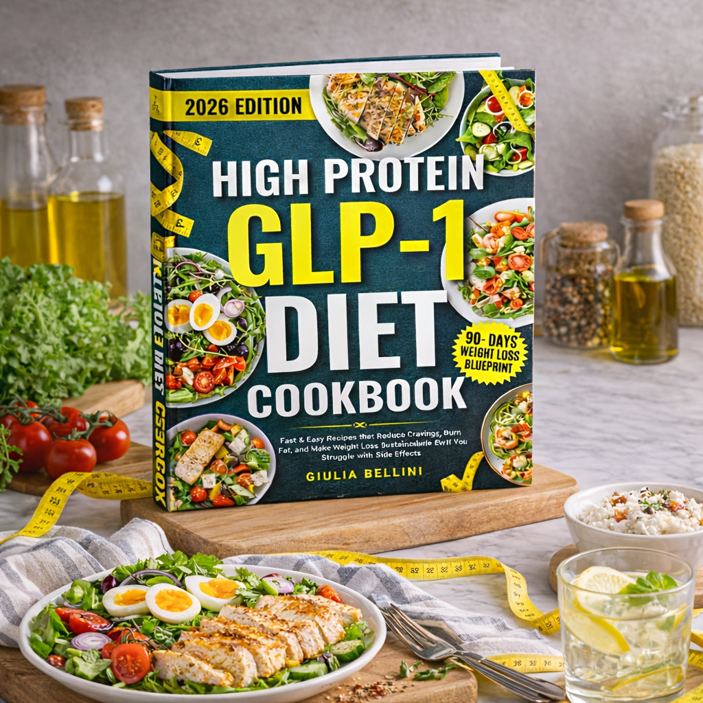 High Protein GLP-1 Diet Cookbook Fast Easy Recipes – Reduce Cravings Burn Fat Sustainable Weight Loss, Ozempic Wegovy Mounjaro Friendly Meal Plan Guide Gift for Health