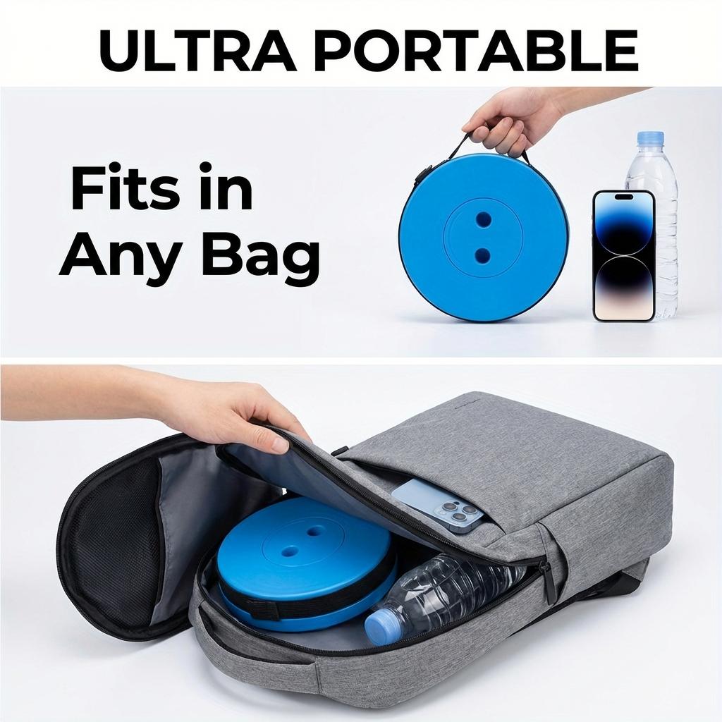 Collapsible Camping Stool 400 Lbs Capacity Ultra-Portable Lightweight Folding Seat - Folds Flat Fits in Backpack for Camping, Hiking, Fishing & Indoor Outdoor Use - Rainbow Option Available