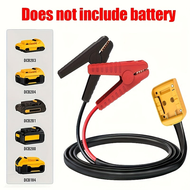 Dewalt Compatible Car Jump Starter Booster Cables with Adapter for Dewalt 20V Battery Portable Automotive Jumper Cables for Car Jump Starting Battery Not Included