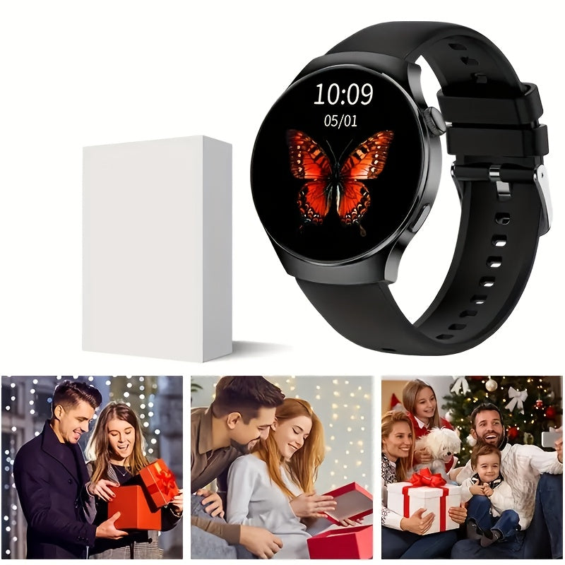 Smartwatch with Call Function Fitness Tracker for Men & Women – Silicone Strap, Step Counter, Heart Rate Monitor, Calorie Tracking, Sports Modes, Music & Camera Control