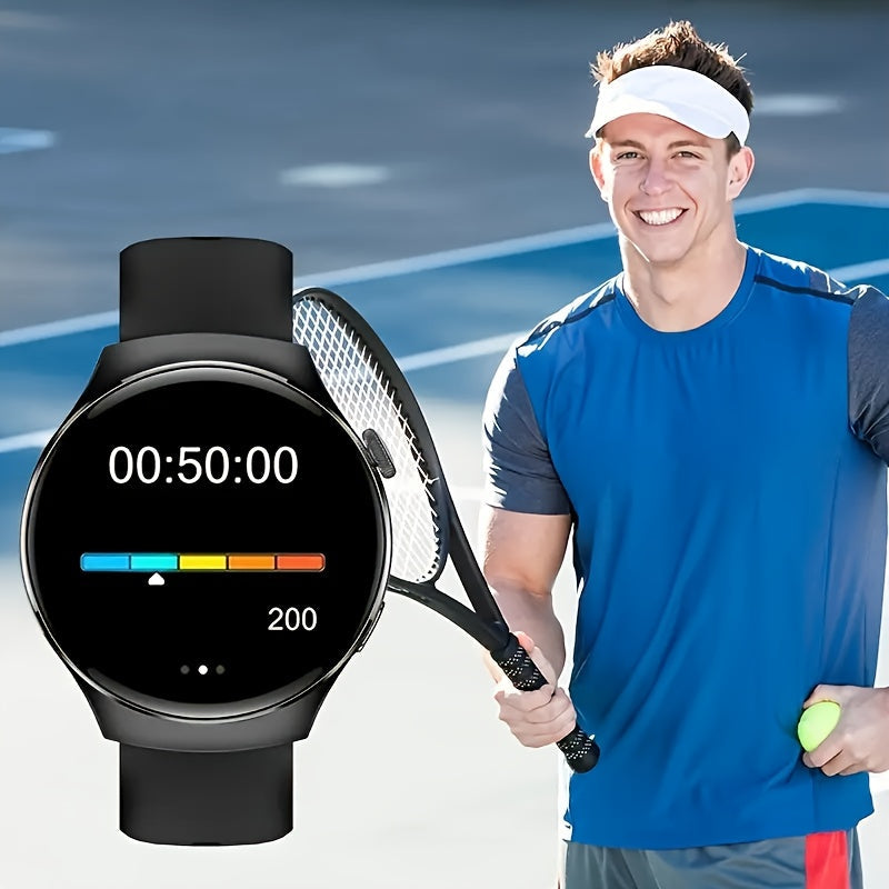 Smartwatch with Call Function Fitness Tracker for Men & Women – Silicone Strap, Step Counter, Heart Rate Monitor, Calorie Tracking, Sports Modes, Music & Camera Control