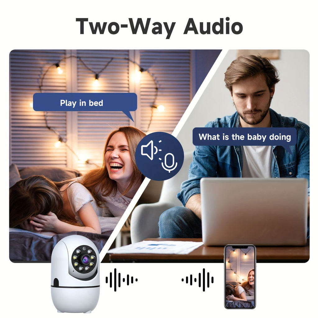 2-Pack Indoor Security Camera 355° Pan Tilt – Dual Band 2.4G/5G WiFi Alexa Compatible Motion Detection Full-Color Night Vision Two-Way Audio Cloud & 256GB TF Storage Baby & Pet Monitor