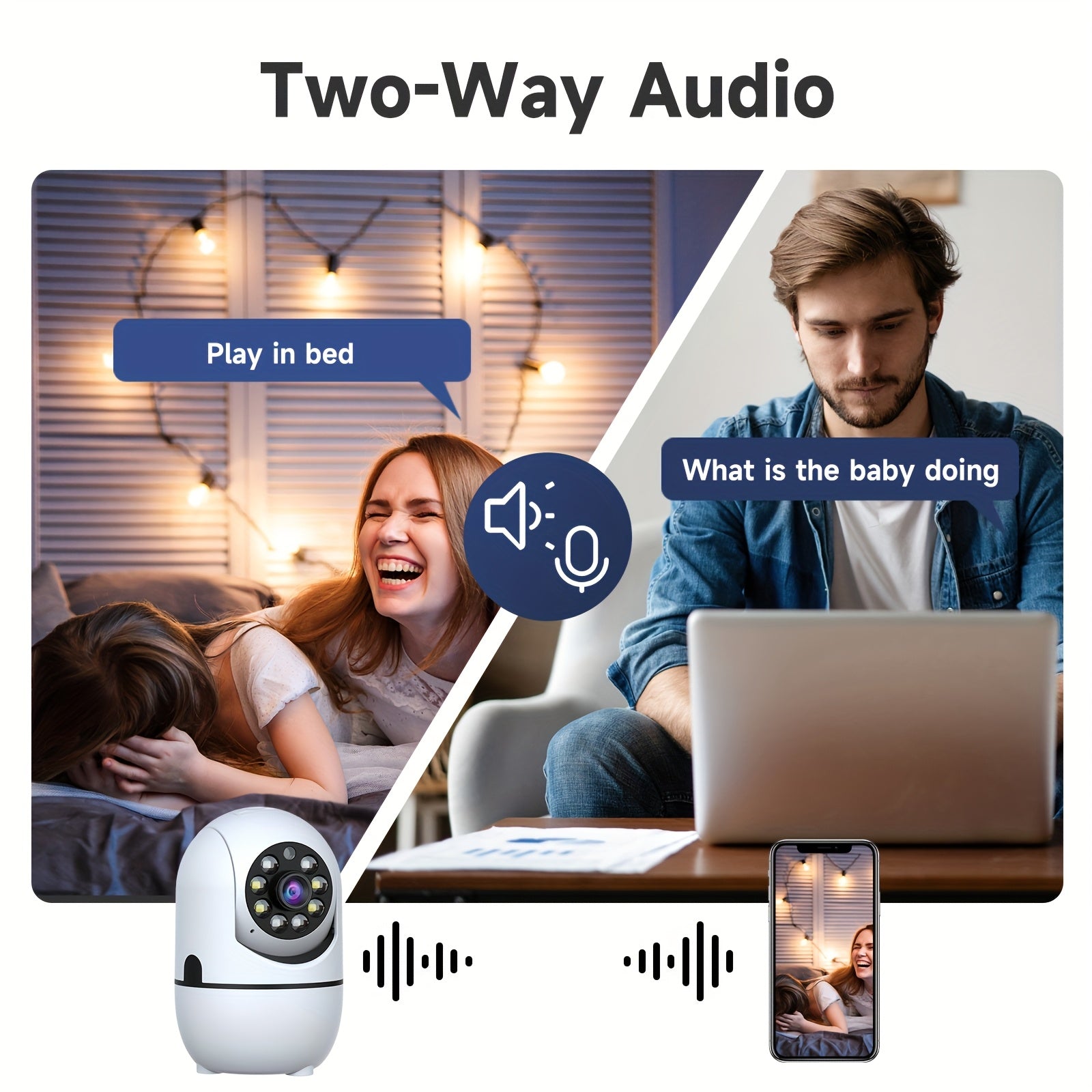 2-Pack Indoor Security Camera 355° Pan Tilt – Dual Band 2.4G/5G WiFi Alexa Compatible Motion Detection Full-Color Night Vision Two-Way Audio Cloud & 256GB TF Storage Baby & Pet Monitor