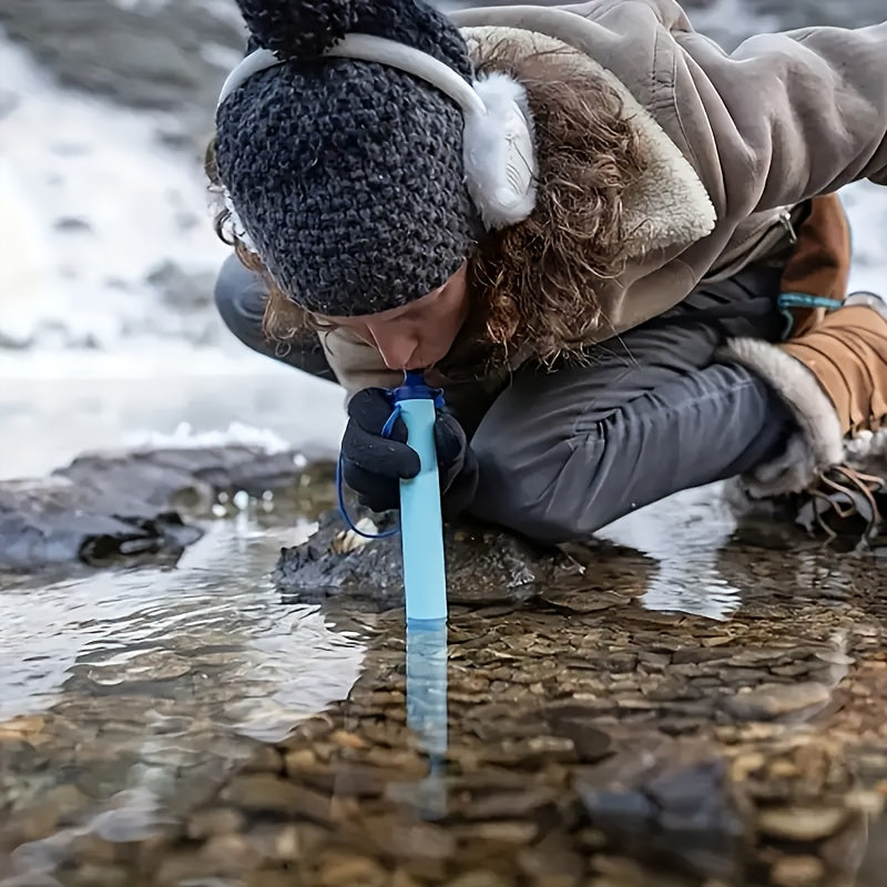 Personal Water Filter Straw Mini Water Purifier Survival Gear for Hiking Camping Travel Emergency Preparedness, Portable Filtration Straw Removes Bacteria & Contaminants - Set 1, 2 & 4 Options