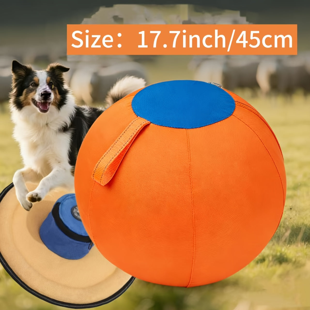 Inflatable Dog Herding Ball Toy Large – Interactive Push & Chase Training Ball for Dogs, Anti-Boredom Exercise for Bulldogs, Golden Retrievers & Australian Shepherds, No Battery