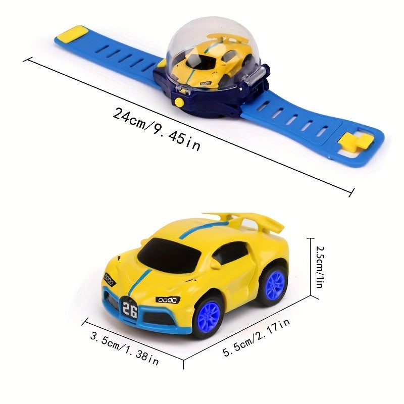 RC Car Watch Toy for Kids – Mini Wearable Remote Control Electric Racing Car, Metal Alloy Stunt Vehicle, Cool Birthday Christmas Halloween Gift for Boys Girls Ages 6+