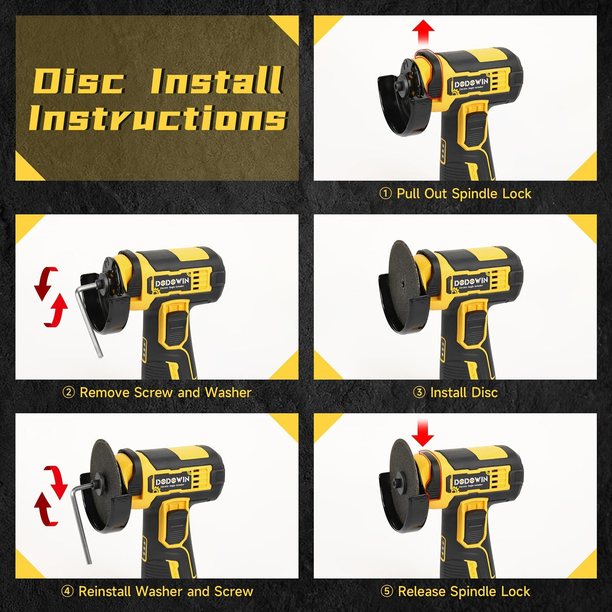 Mini Cordless Angle Grinder 19500 RPM Lithium Battery – Electric Grinding & Polishing Tool for Metal Wood Stone & Concrete with 1 or 2 Batteries Included