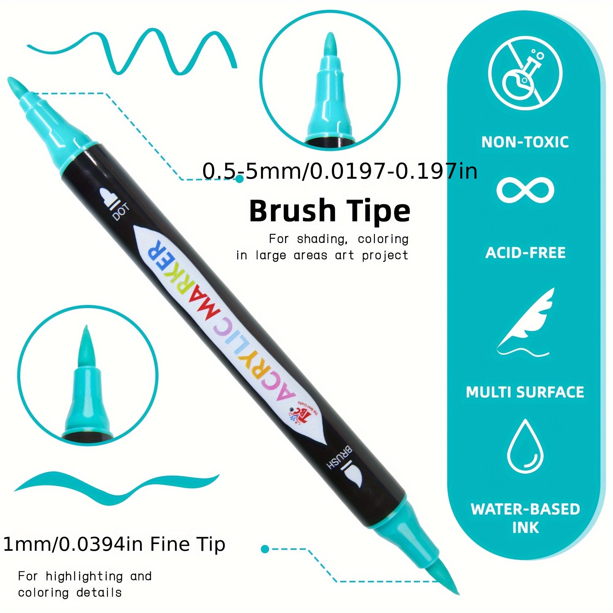Dual Tip Acrylic Paint Markers 48 72 108 Colors – ASTM Certified Non-Toxic Waterproof Fine & Broad Tip Paint Pens for Rock Painting, Canvas, Glass, Wood, Pottery & DIY Crafts