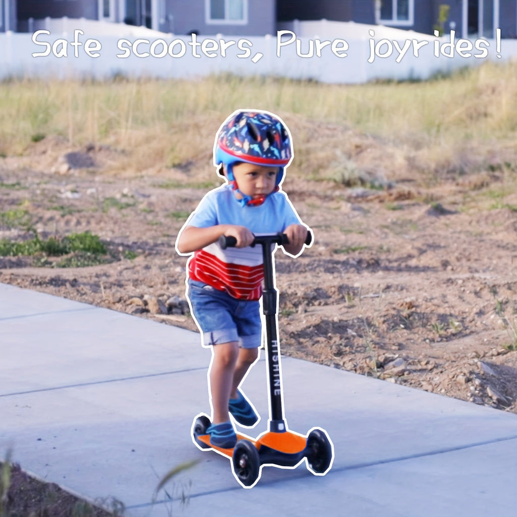 Light Up Wheels Kids 3-Wheel Scooter for Toddlers Ages 2-5 – Adjustable Height Lean-to-Steer Design, Front Brake & Double Suspension, No-Battery Glow Wheels, Birthday Gift for Boys & Girls, Pink Blue Black Red