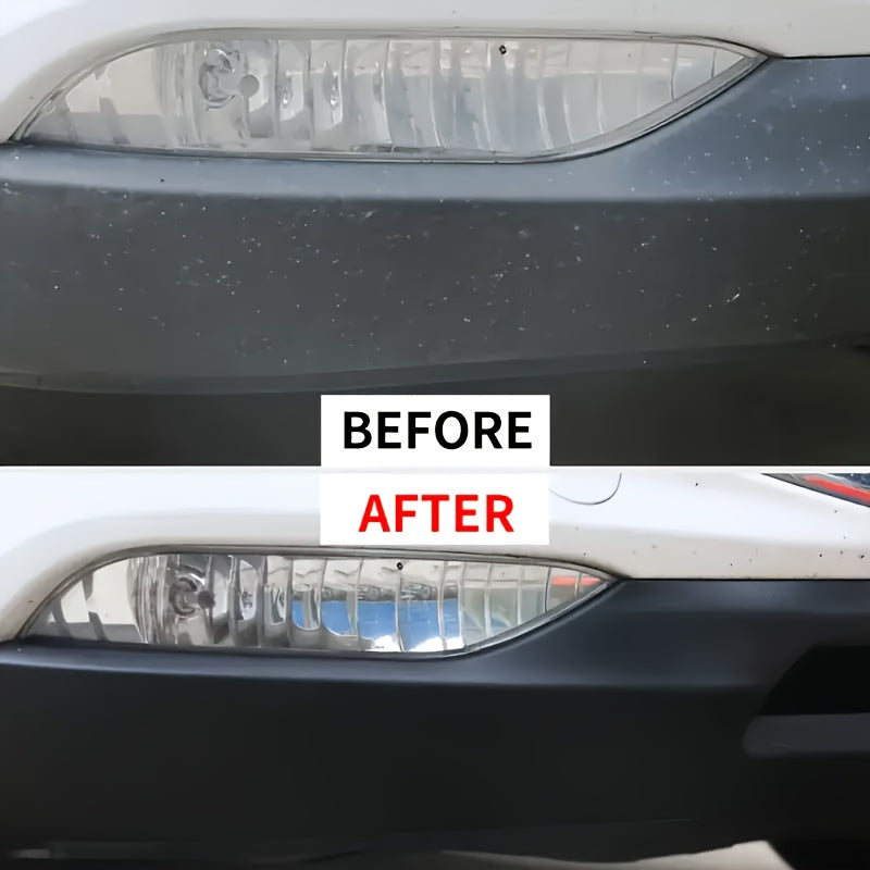 Car Plastic Rubber Repair Cream All-in-One Trim Restorer Scratch Remover Tire Shine Wax Anti-Cracking Anti-Aging UV Protection Formula for Interior Exterior Car Detailing Includes Sponge