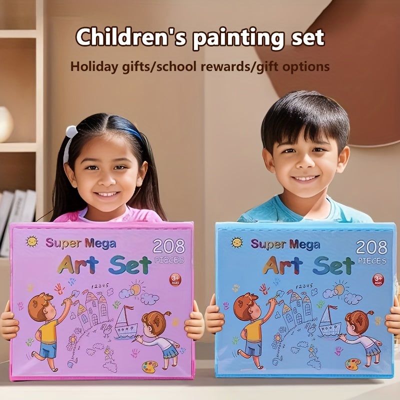228 Piece Kids Art Supplies Set, Deluxe Painting & Drawing Kit with Oil Pastels, Crayons, Colored & Acrylic Markers, Watercolor Brushes & Drawing Pad, Gift for Kids