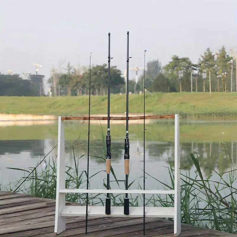 Carbon Fiber Lure Fishing Rod 180cm – Lightweight M-Power Two-Section Rod with Wooden Handle, Universal for Freshwater & Saltwater, Ideal for Bass Trout & All-Water Lure Fishing
