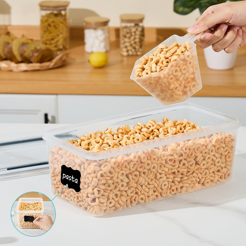 Airtight Food Storage Containers with Lids 4-Pack 108.2oz, BPA-Free Plastic Spaghetti Pasta Container Set, 4-Side Locking Lid Pantry Organizer for Dry Food Flour Cereal Kitchen Storage