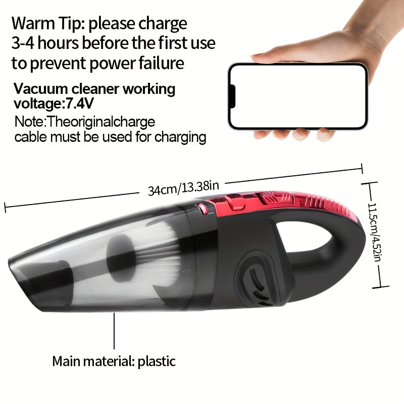 Handheld Car Vacuum Cleaner 4200PA Super Suction Cordless Portable Vacuum with 1800mAh Rechargeable Battery 5 Attachments Low Noise for Car Interior Pet Hair Home Cleaning Pink Gift for Women