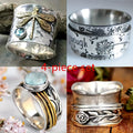 4pcs Men's Retro Patterned Ring Set Classic Vintage Exquisite Gentleman Rings Luxurious Fashion Jewelry Sizes 7 8 9 10 11 Gift for Him