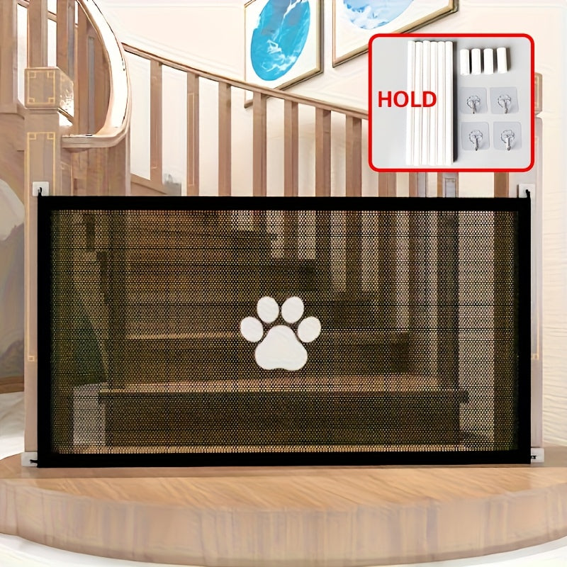 Portable Folding Pet Gate Dog Safety Barrier Fence Foldable Mesh Isolation Net Indoor Doorways Stairs Rooms Small 43x30 Large 70x30 Inch Dogs Cats Puppies Kittens