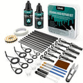 Fishing Rod Repair Kit Complete Set – Tip Top Rings, Rod Guides, AB Epoxy Glue, Winding Thread & Textured Paper, Full Replacement Supplies for Broken Rods