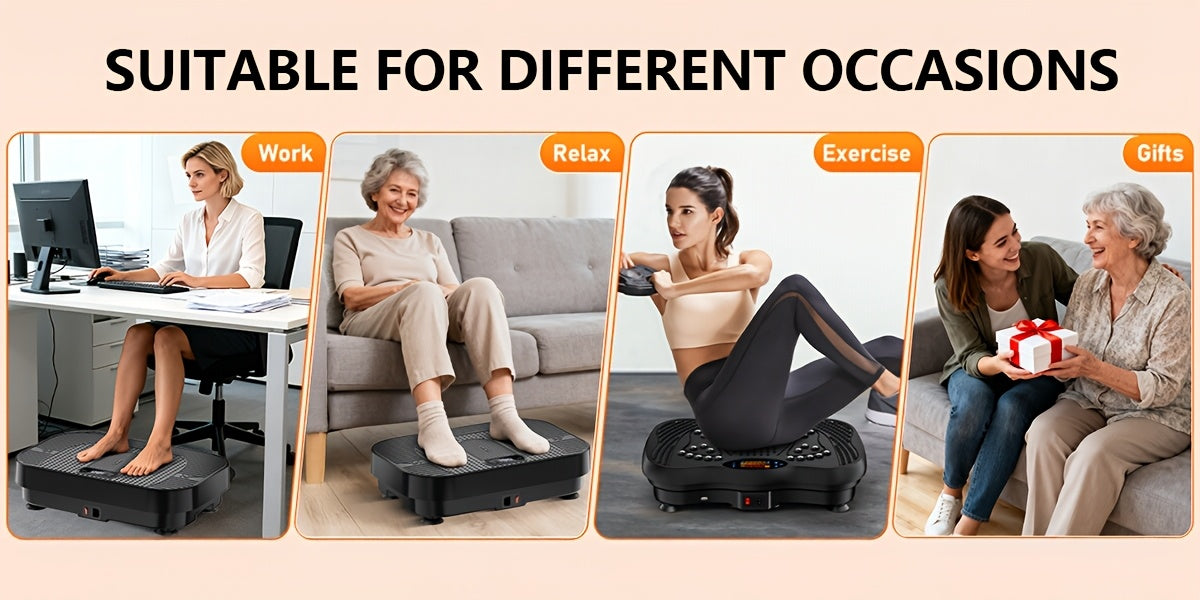 Vibration Plate Exercise Machine Full Body Workout Weight Loss Lymphatic Drainage 99-200 Speed Levels Quiet Motor Portable Home Gym Muscle Toning 330 lbs Capacity