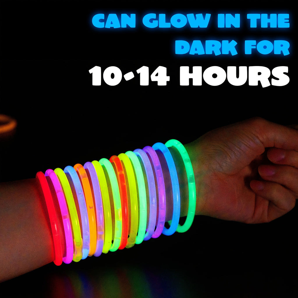 144 Pack Glow Sticks Bulk 8 Inch 10-14 Hour Glow 7 Vibrant Colors Bracelets Necklaces Glow in the Dark Party Supplies for Halloween Christmas New Years Eve Concert Festival Birthday Party Favors