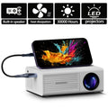 Portable Projector 1080P Supported 1280x720 Native Resolution USB Plug-and-Play Wireless Remote Control Modern Style Home Theater Bedroom Outdoor Movie Projector
