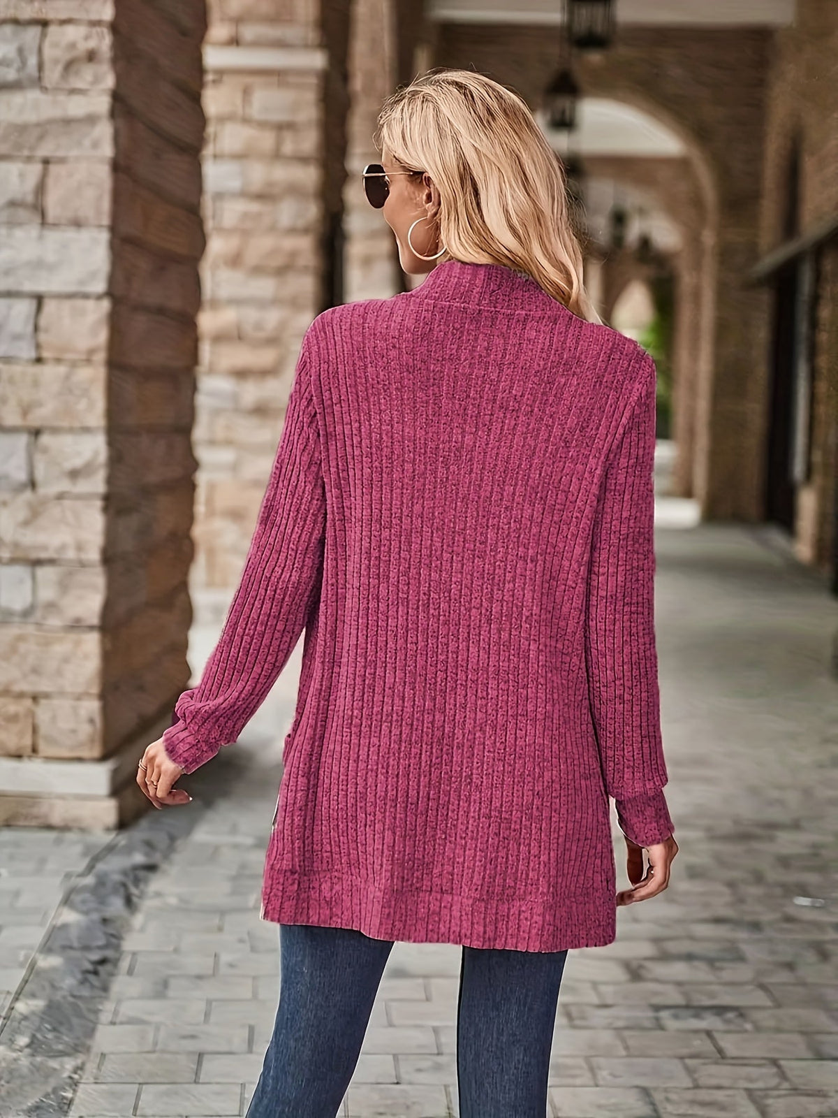 Loose Casual Long Sleeve Blouse Women Solid Color Pocket Splicing Relaxed Fit Top 10 Colors S-XXL Spring Fall Everyday