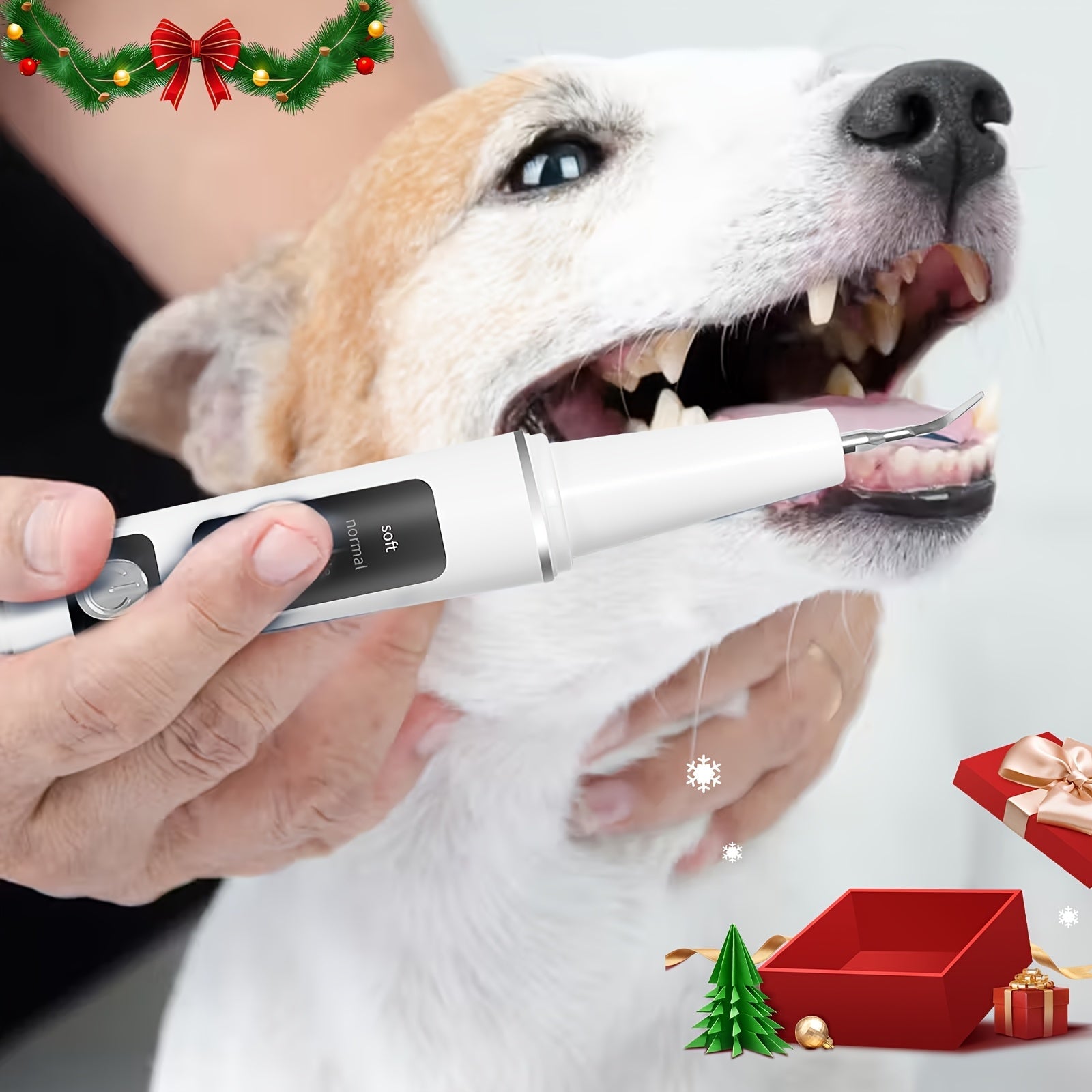 Electric Pet Teeth Cleaning Kit for Cats Dogs USB Rechargeable Removes Tartar Plaque Stains 4 Cleaning Heads 5 Modes At-Home Dental Care