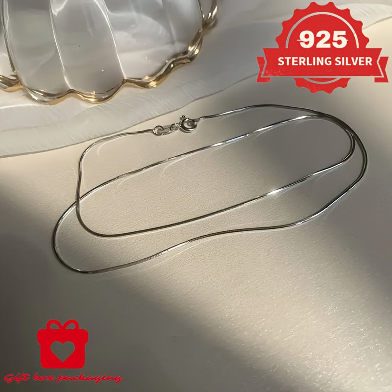 925 Sterling Silver 1mm Round Snake Chain Necklace Unisex – Handmade 6.24g Hypoallergenic Pendant Chain 16 18 20 22 24 Inch Gift Box Included Mother's Day Birthday Anniversary Gift for Him Her