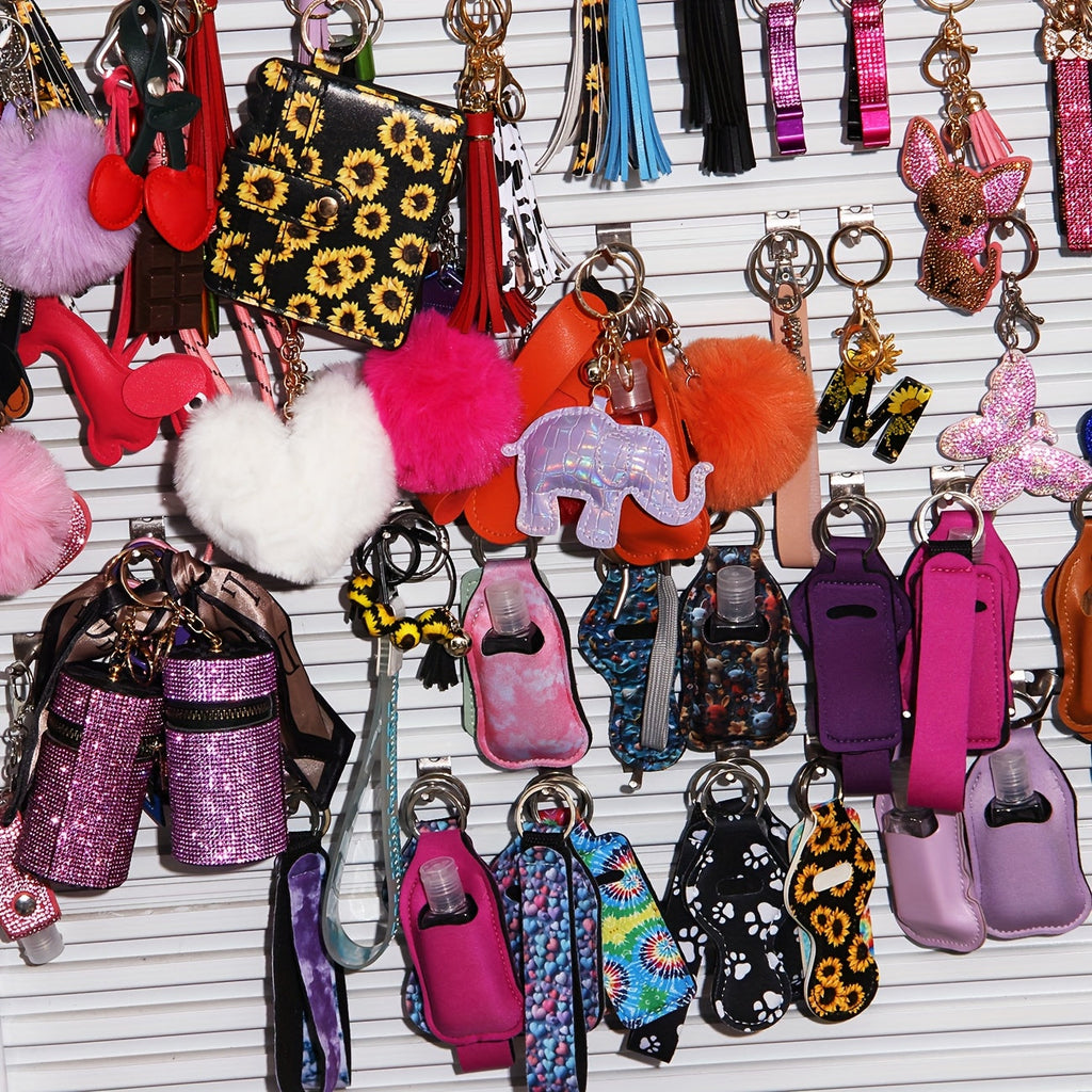 15-Piece Safety Keychain Set Women Men – Personal Alarm Survival Whistle Wristlet Bottle Opener Pill Case Rhinestone Perfume Atomizer Self Defense Outdoor Holiday Gift