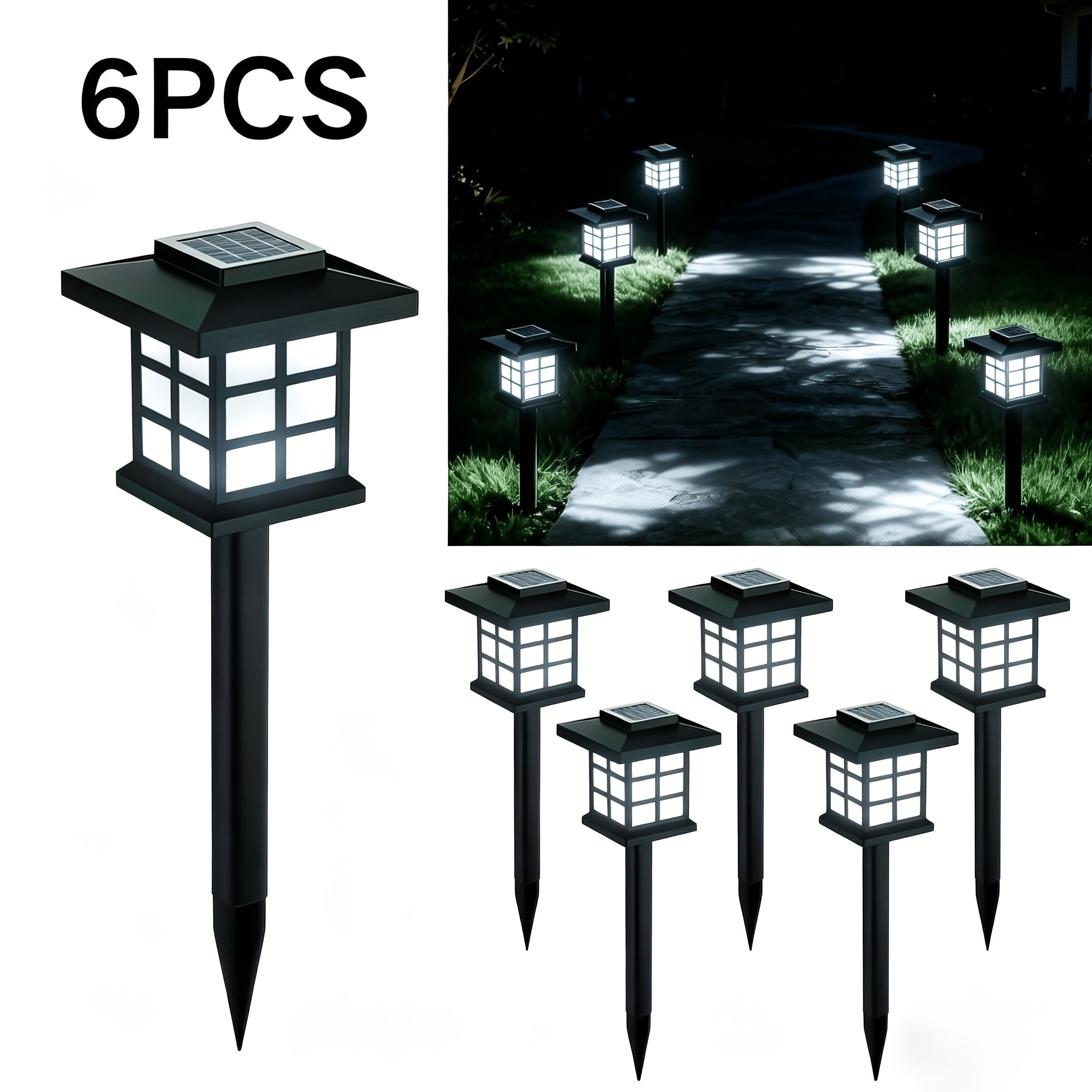 Solar Outdoor Lights LED Garden Path Lights IP44 Waterproof Landscape Lighting for Sidewalk Driveway Lawn Yard Courtyard Warm White Multicolor Pack of 6 12 or 24 Christmas Holiday Decor No Wiring