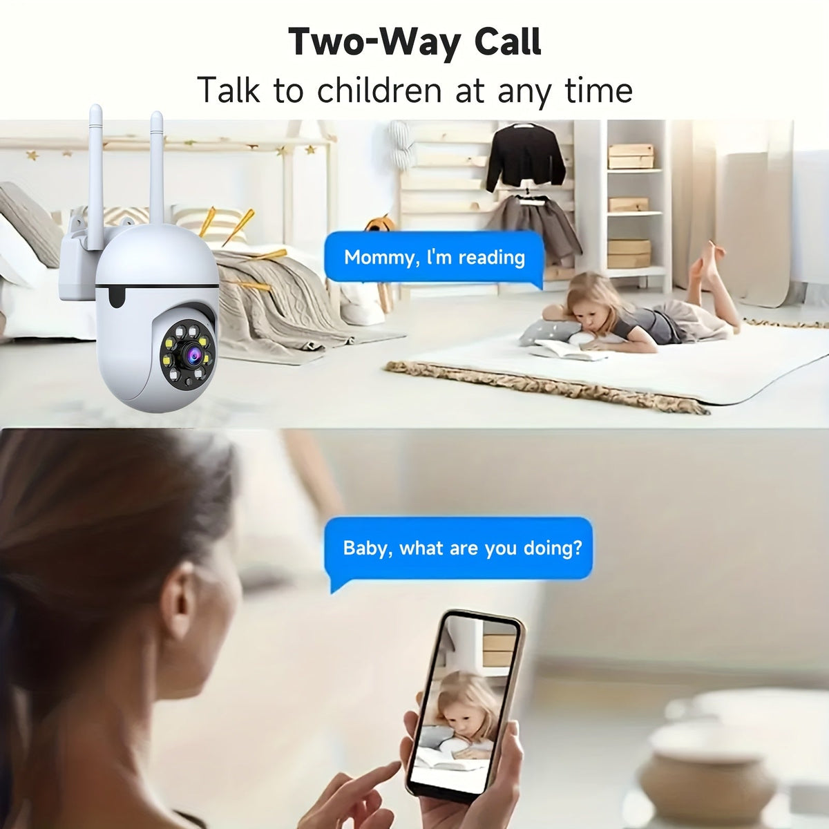 2-Pack 2K QHD WiFi Security Camera PTZ 355° Pan – Dual-Band 2.4G/5G AI Motion Detection & Tracking Color Night Vision Two-Way Audio Cloud & SD Storage Baby Pet Monitor Indoor Home Surveillance