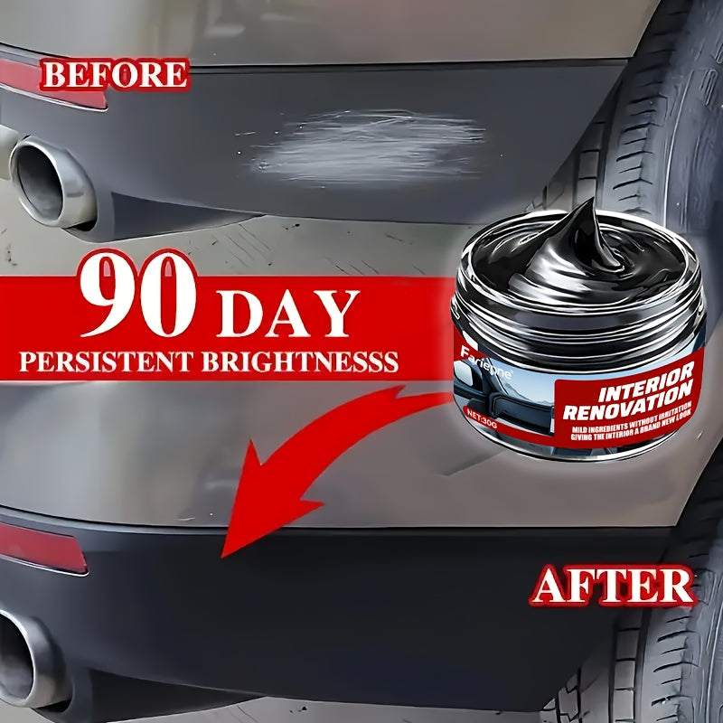 Multi-Functional Car Plastic Repair Wax with Nano Coating – Restores Faded Black Trim & Yellowing, Enhances Dashboard Interior Shine, Protects Tires, Universal Car Plastic Restorer Paste