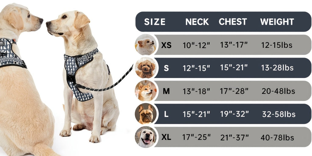 No Pull Dog Harness Set with Leash Retractable Seatbelt Collar Storage Strap Fully Reflective Breathable Mesh Adjustable Vest Harness Front Back Clip Handle XS to XL 8 Colors