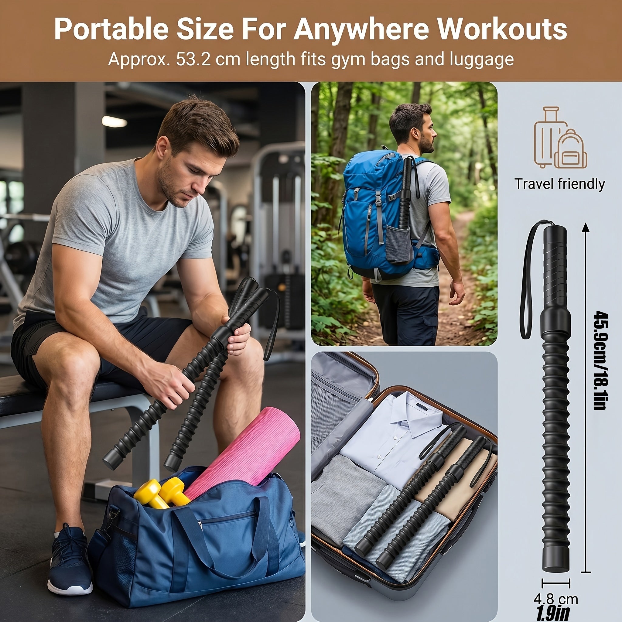 Cordless No-Rope Jump Rope Set 2pcs Weighted Resistance Training – Adjustable Intensity Portable Home Gym Cardio HIIT Boxing Workout Equipment for Men and Women
