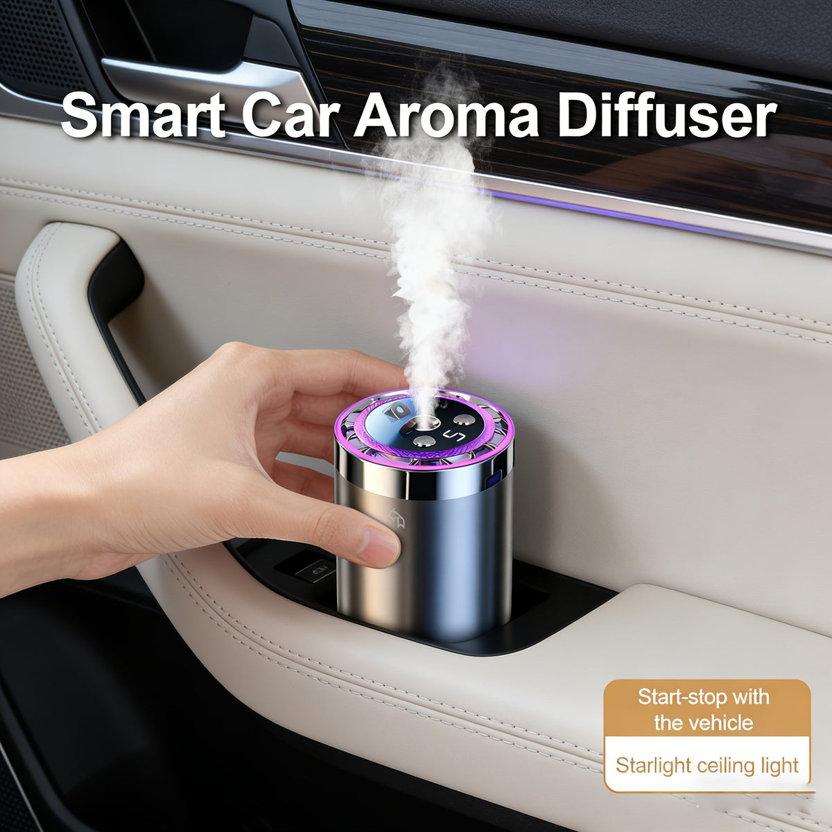 Car Aromatherapy Diffuser Adjustable Scent Strength - Eliminates Car Odors Long-Lasting Freshness Essential Oil Included Ocean or Cologne Stylish Car Air Freshener Gift