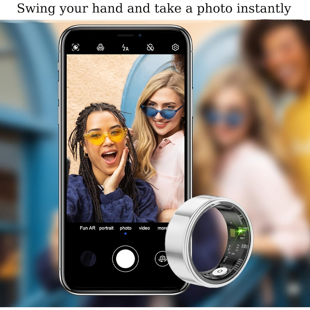 Smart Ring for Women Fitness Tracker – Heart Rate HRV Sleep Monitor Stress & Menstrual Tracking, 100+ Sports Modes IP68 Waterproof No Subscription, Bluetooth 5.4 iPhone & Android, Sizes 7-13
