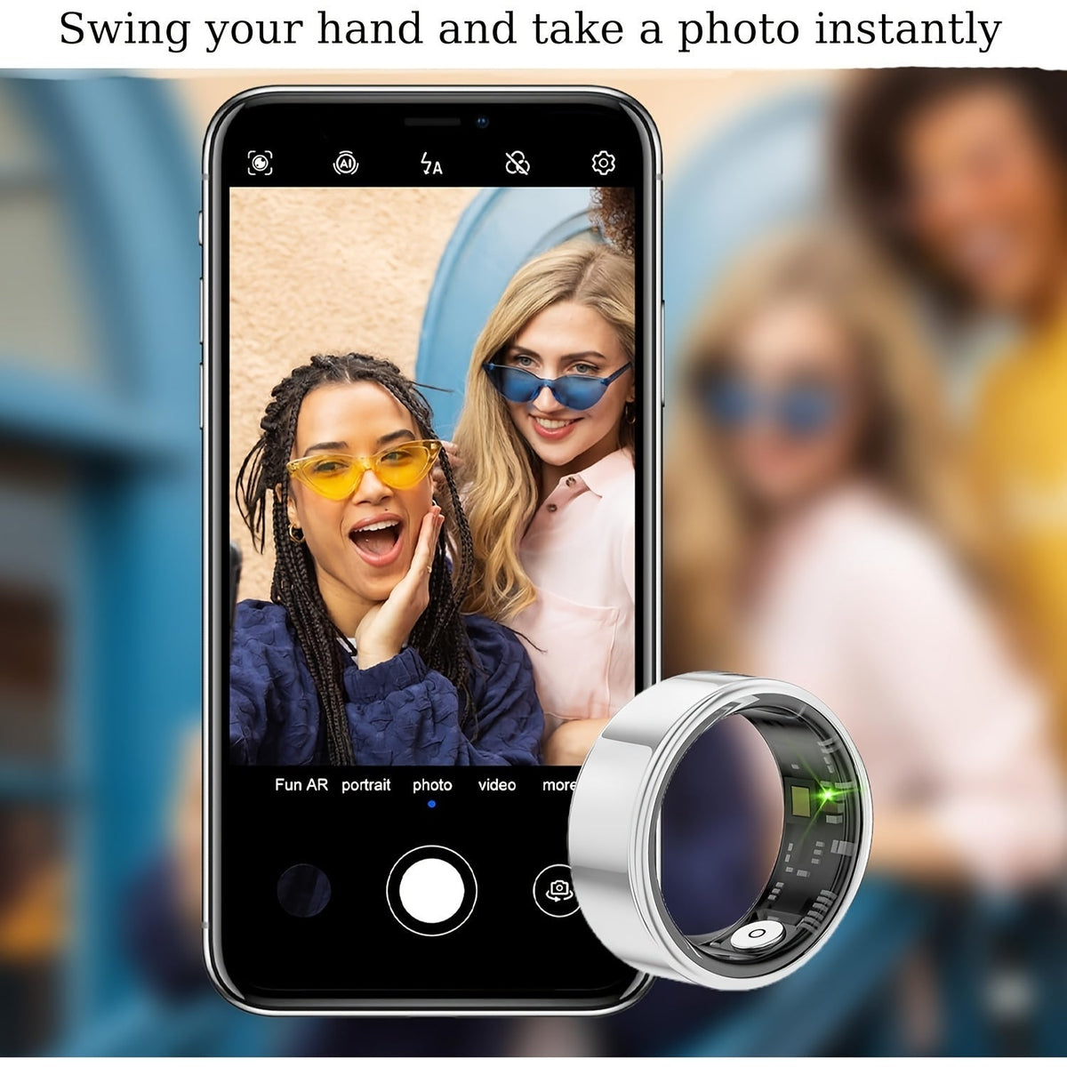 Smart Ring for Women Fitness Tracker – Heart Rate HRV Sleep Monitor Stress & Menstrual Tracking, 100+ Sports Modes IP68 Waterproof No Subscription, Bluetooth 5.4 iPhone & Android, Sizes 7-13
