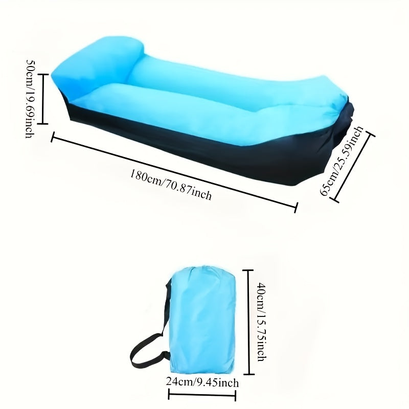 Inflatable Sofa Recliner Chair No Pump Needed – Heavy-Duty Bed-Like Outdoor Lounger, Quick Inflate Lightweight Compact for Camping, Beach, Backyard & Travel, Blue Purple Red Green