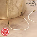 24K Gold Plated 3.5mm Herringbone Snake Chain Necklace – 925 Sterling Silver Flat Chain Lobster Clasp Gift Box Included for Women Men 18–24 Inch Layering Jewelry