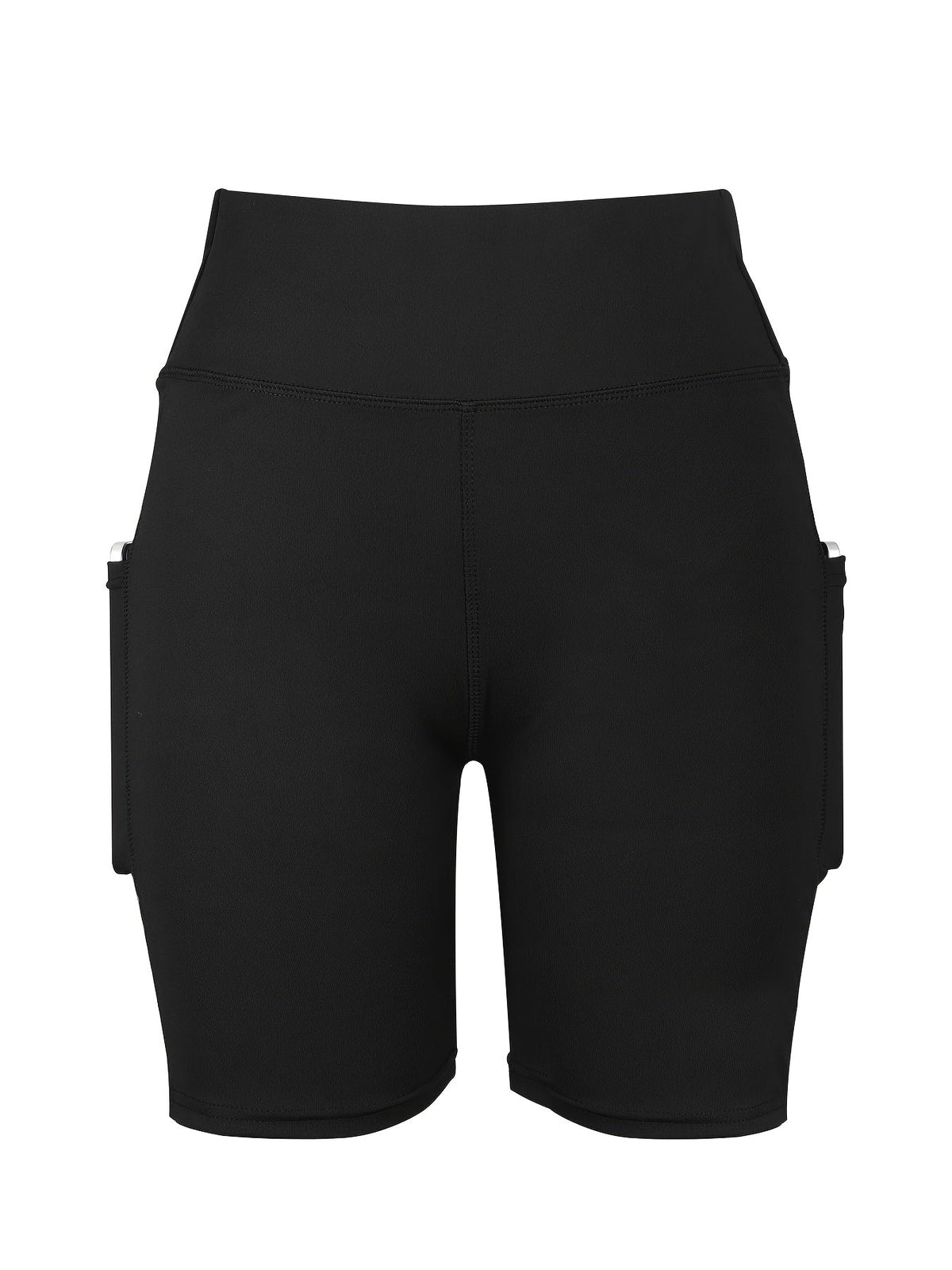High Waist Tummy Control Biker Shorts for Women with Pocket – Stretch Knit Polyester Athletic Shorts for Gym, Yoga, Running & Cheerleading, Sizes XS–XXL, Burgundy & Navy
