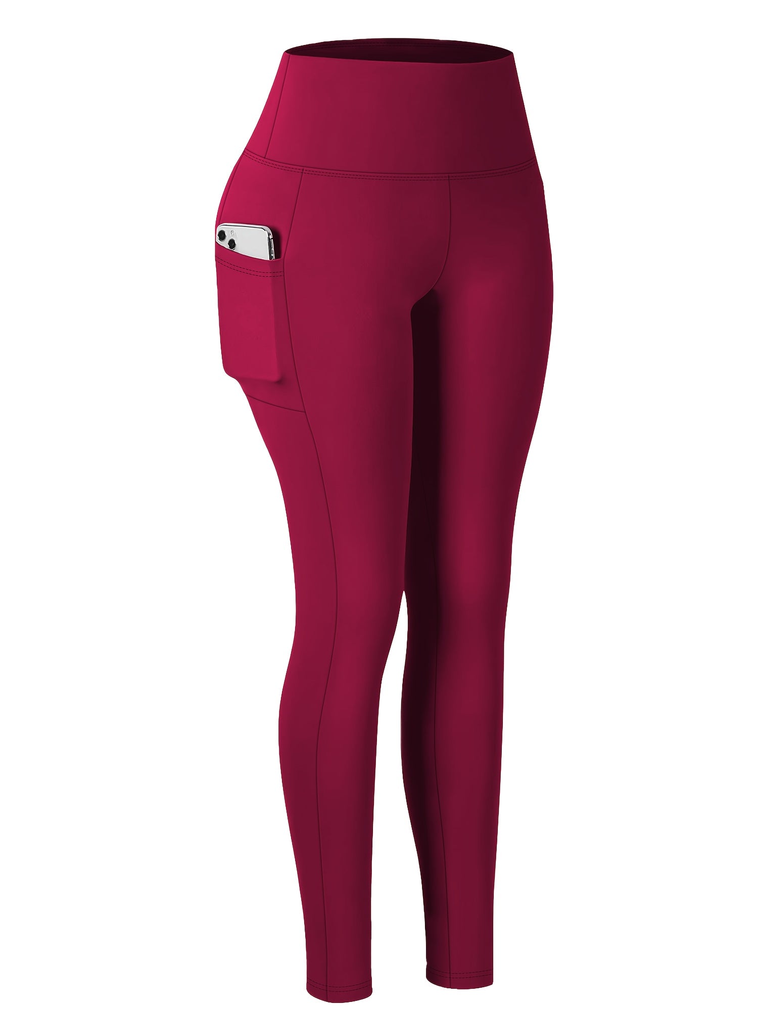 Women's High Waist Yoga Pants with Tummy Control & Butt Lifting – Soft Elastic Breathable Leggings for Fitness, Cycling, Running & Yoga, Black Dark Gray Burgundy Navy, Sizes S-XXL